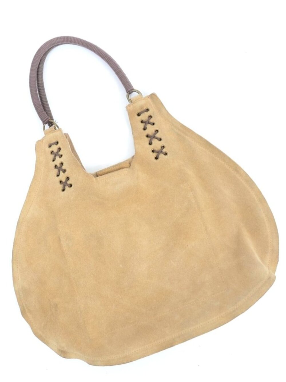 Caslon Suede Leather Stitching Accents Hobo Purse Shoulder Handbag Western